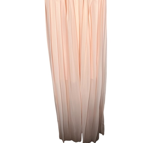 BCBGeneration Peach Pink Pleated Chiffon Maxi Formal Gown sz 2 | Empire Waist - Picture 9 of 16